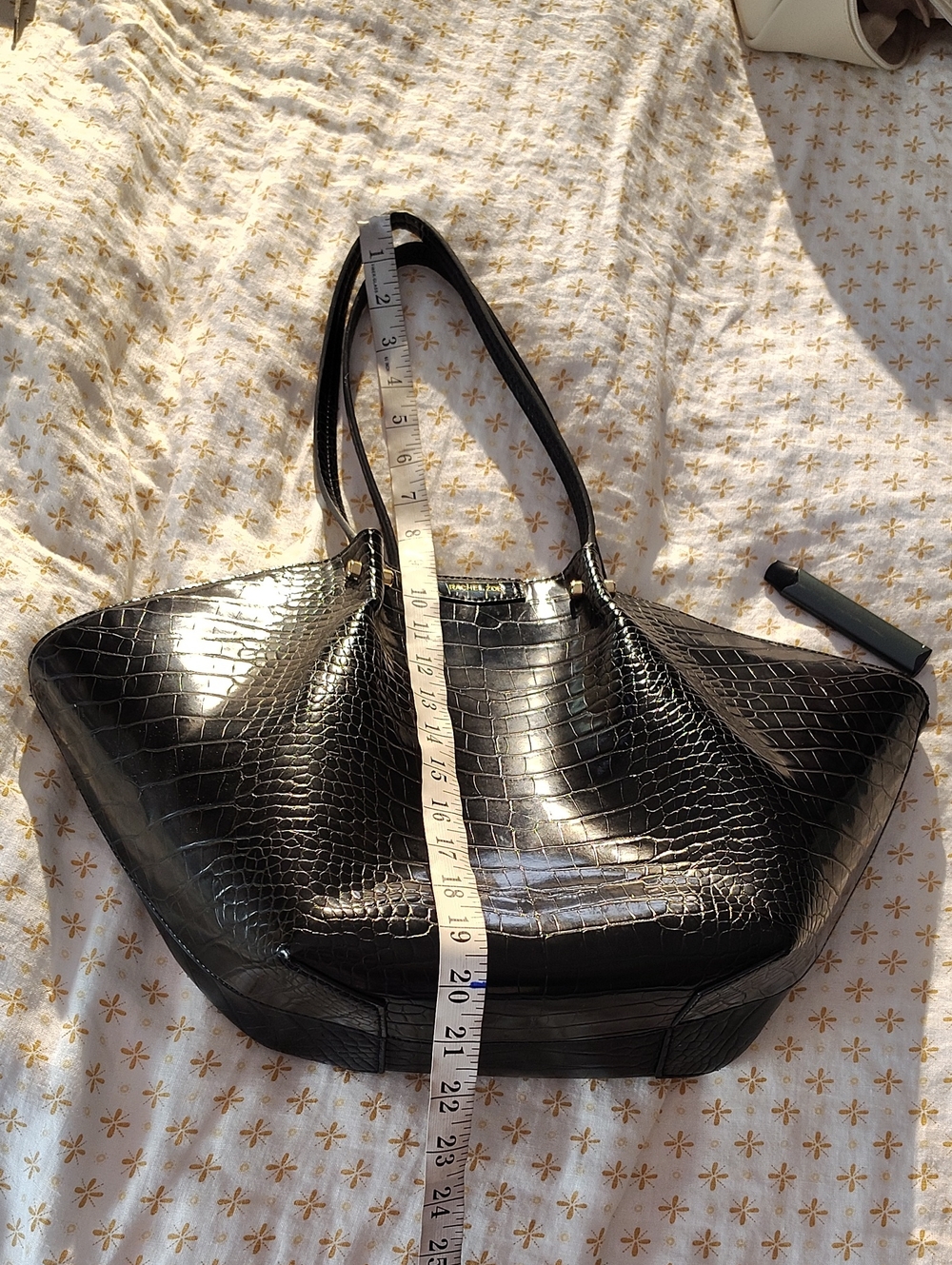 Rachel Zoe Black Croc-Embossed Tote Bag - Classic Women's Handbag